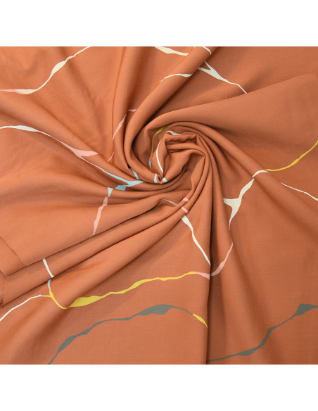 SKFK PRINTED LYOCELL-VISCO BROWN FABRIC