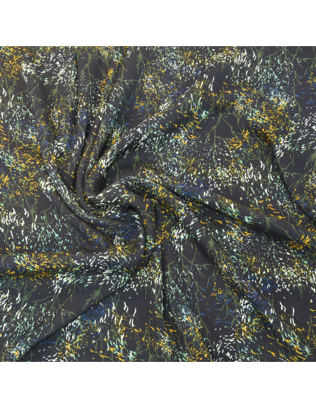 SKFK TISSU ECOVERO IMPRIMÉ MULTI NOIR